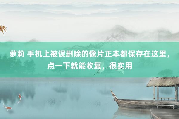 萝莉 手机上被误删除的像片正本都保存在这里，点一下就能收复，很实用