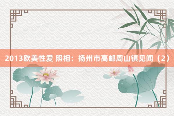 2013欧美性爱 照相：扬州市高邮周山镇见闻（2）