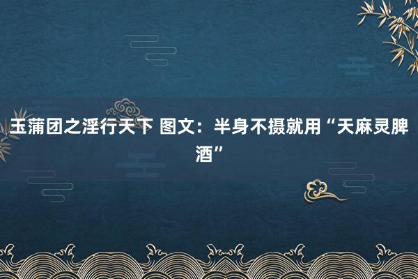玉蒲团之淫行天下 图文：半身不摄就用“天麻灵脾酒”