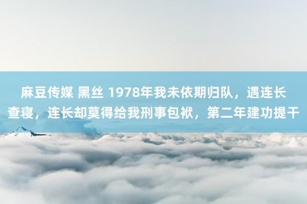 麻豆传媒 黑丝 1978年我未依期归队，遇连长查寝，连长却莫得给我刑事包袱，第二年建功提干