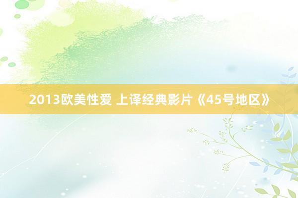 2013欧美性爱 上译经典影片《45号地区》